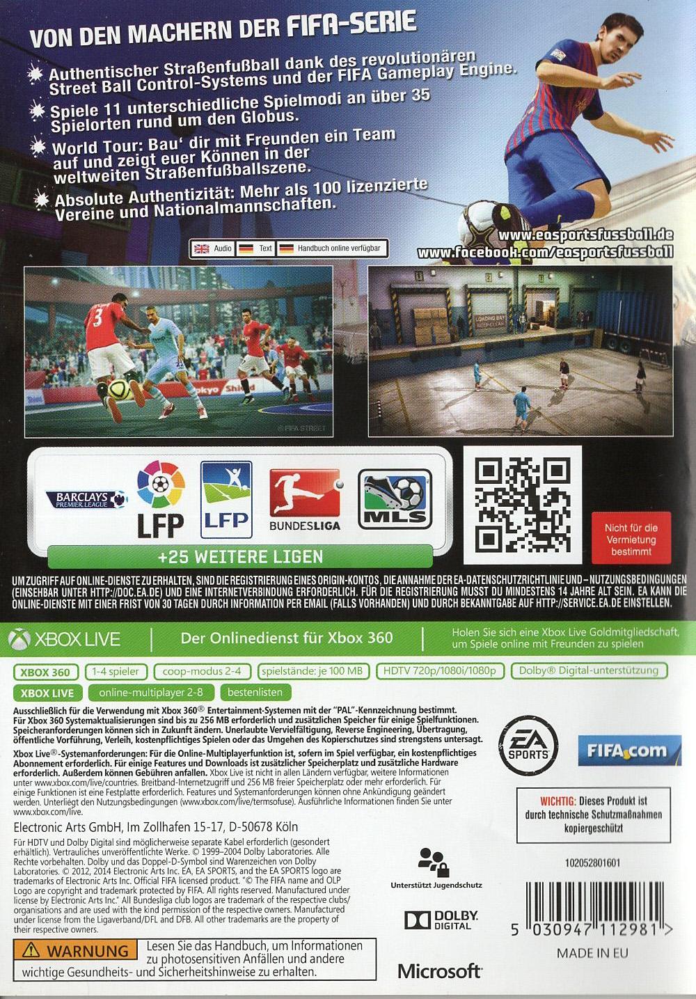 FIFA Street - Xbox 360 Rückseite