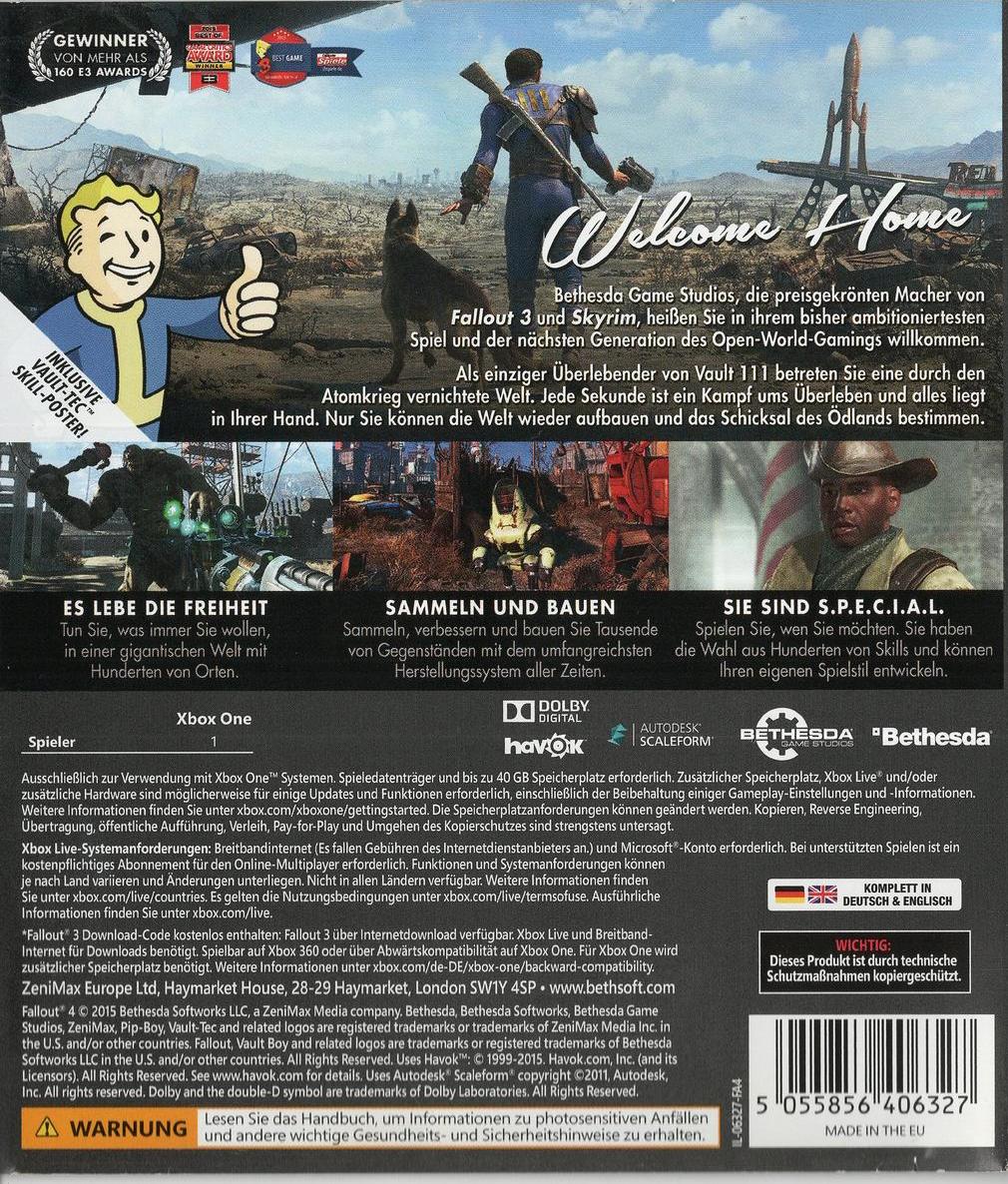 Fallout 4 - Xbox One Rückseite