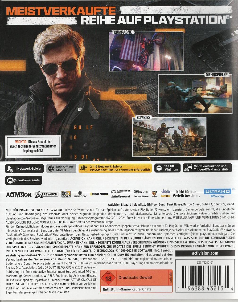 Call of Duty: Black Ops 6 - PlayStation 5 Rückseite