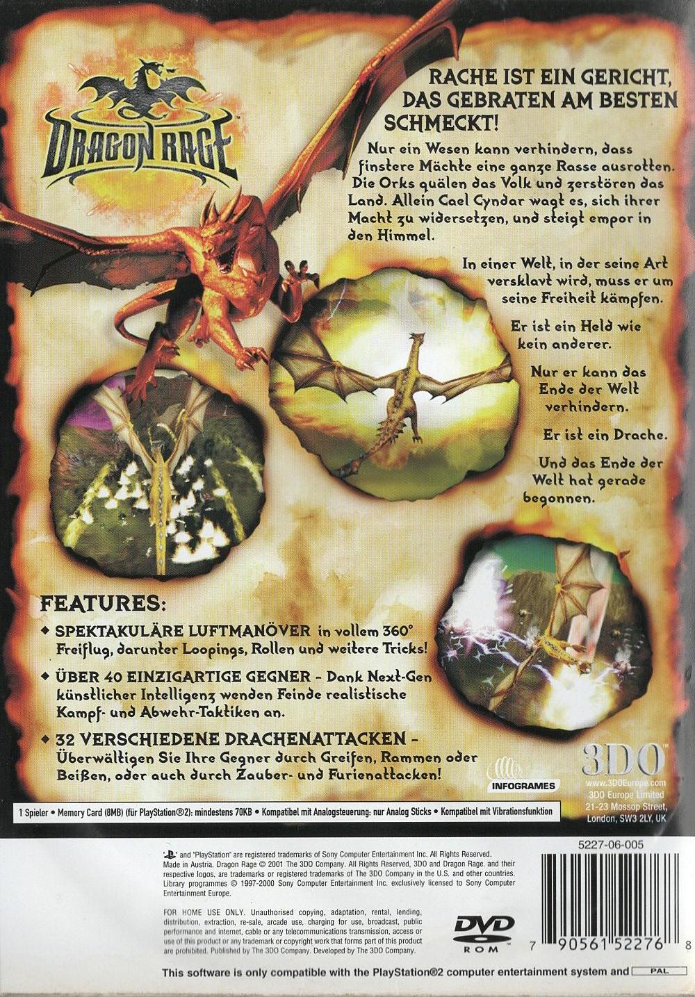 Dragon Rage - PlayStation 2 Rückseite