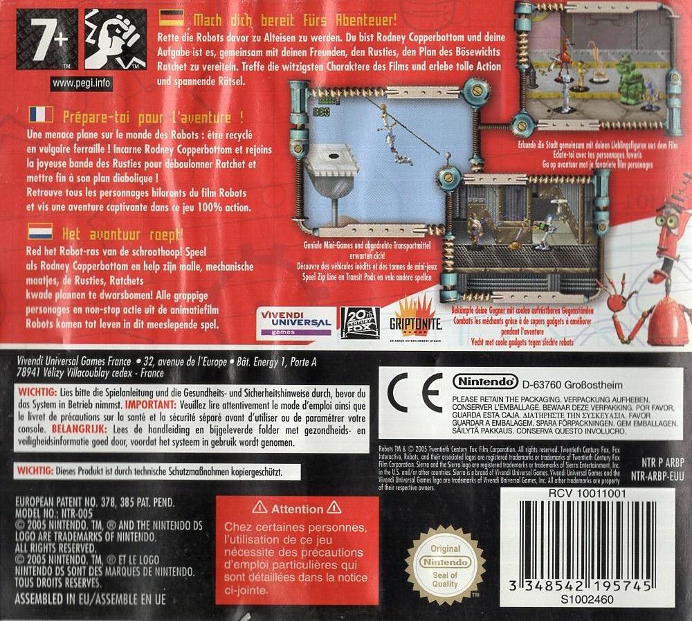 Robots - Nintendo DS Rückseite
