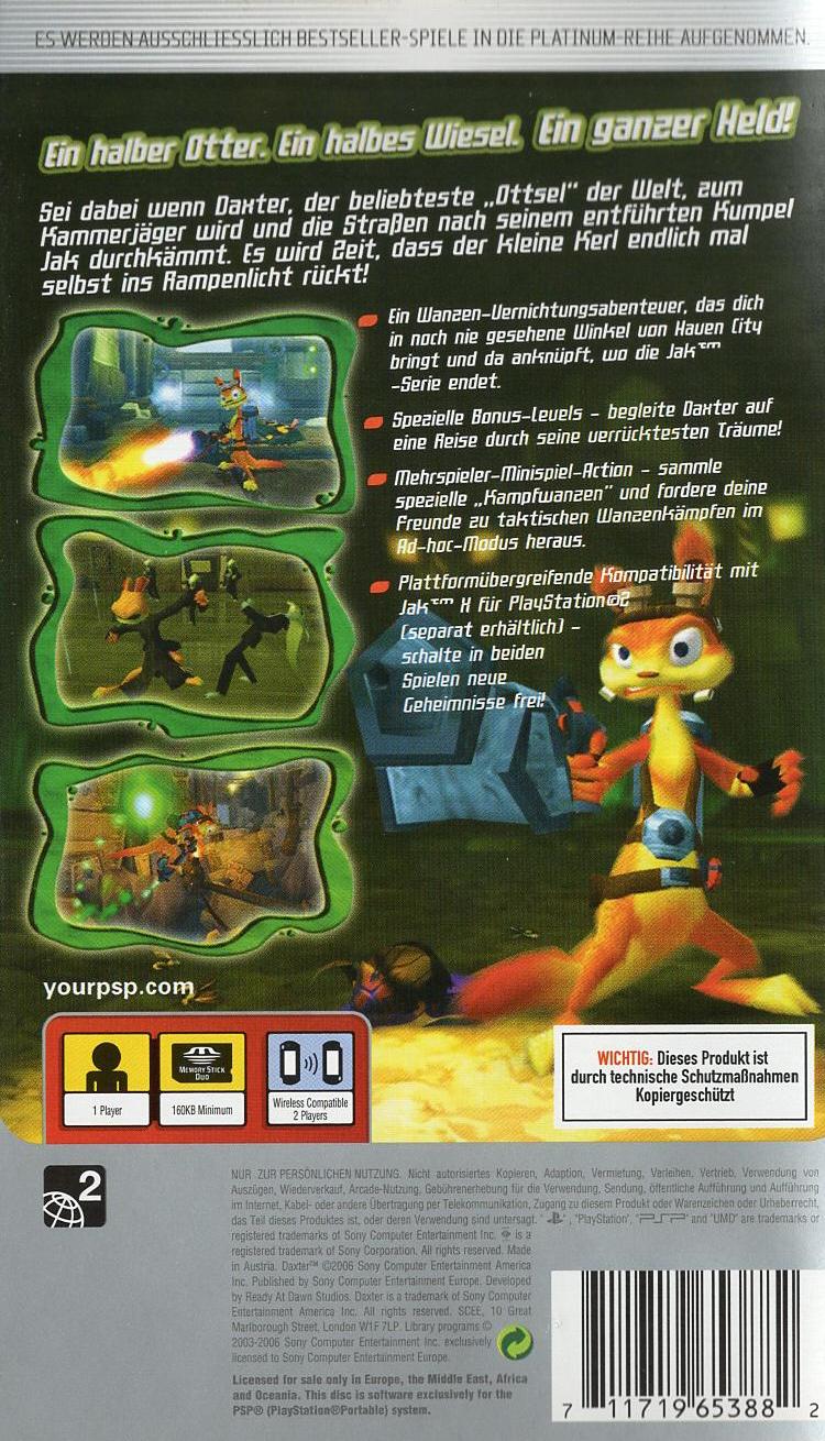 Daxter - PlayStation Portable Rückseite