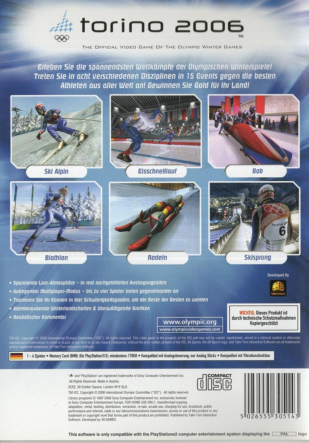 Torino 2006 - PlayStation 2 Rückseite