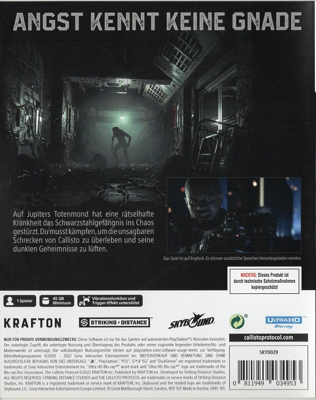 The Callisto Protocol - PlayStation 5 Rückseite