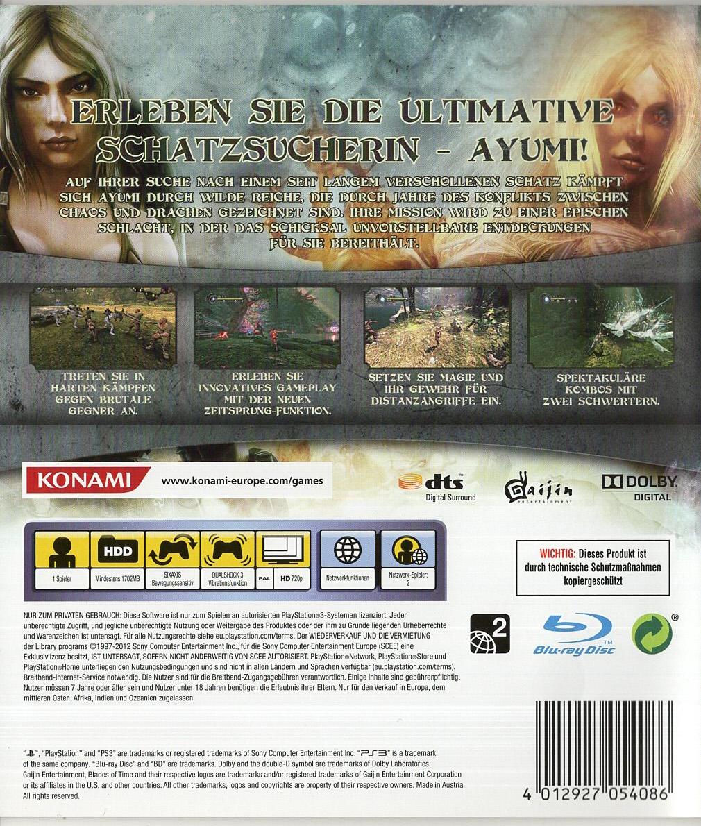 Blades of Time - PlayStation 3 Rückseite