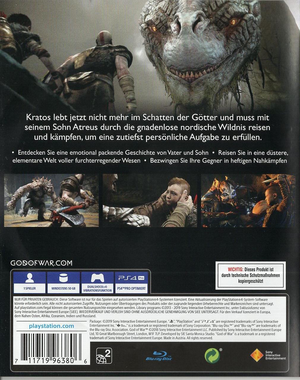 God of War - PlayStation 4 Rückseite