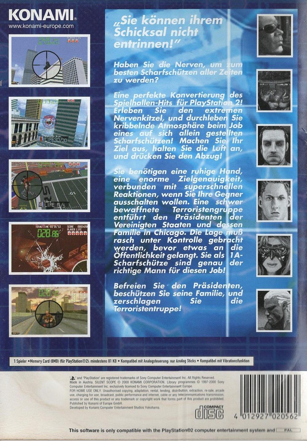 Silent Scope - PlayStation 2 Rückseite
