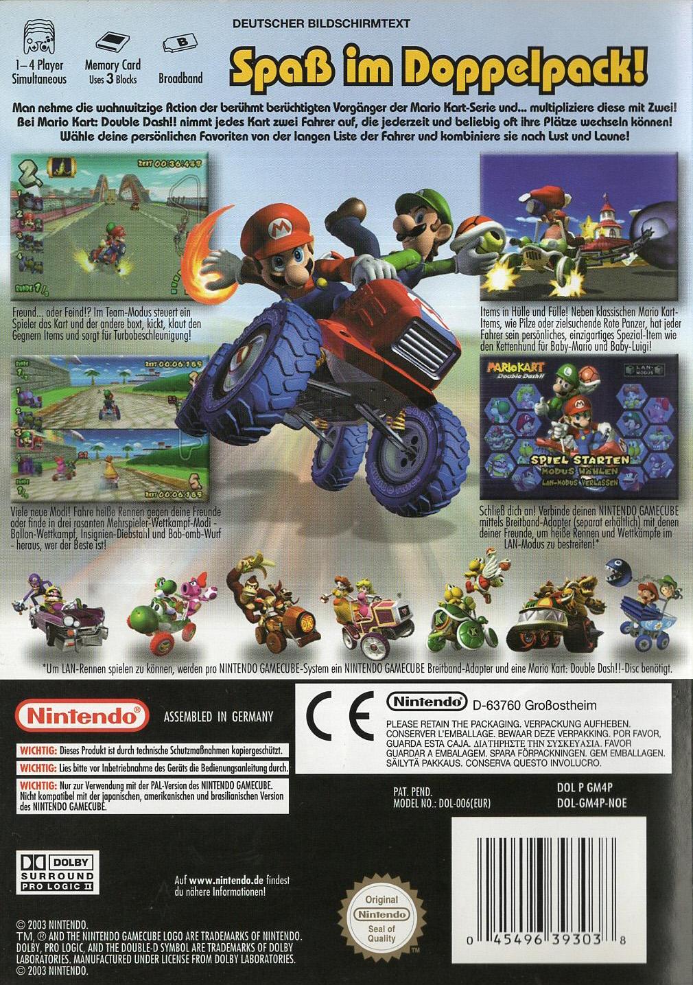 Mario Kart: Double Dash!! - Nintendo GameCube Rückseite