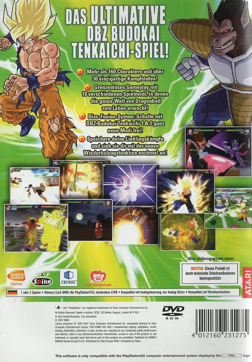Dragon Ball Z Budokai Tenkaichi 3 - PlayStation 2 Rückseite
