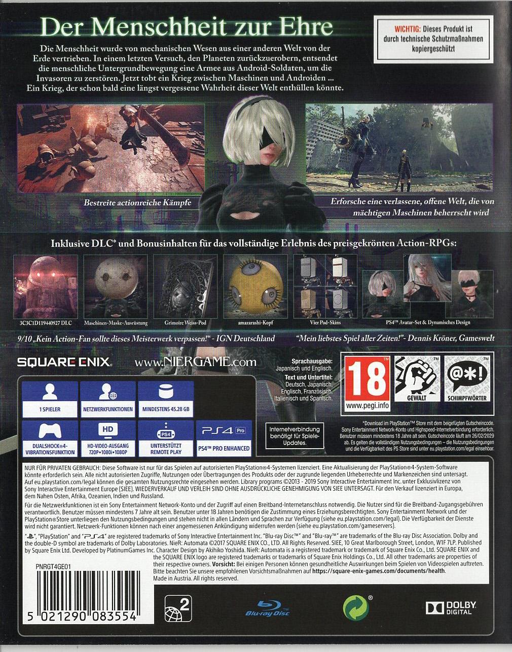 NieR: Automata Game of the YoRHa Edition - PlayStation 4 Rückseite