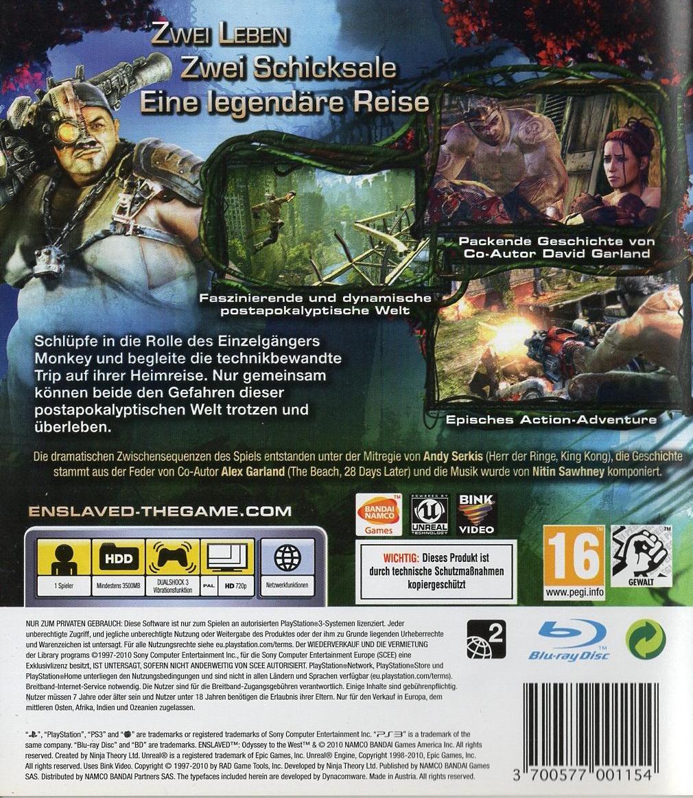 Enslaved: Odyssey to the West - PlayStation 3 Rückseite