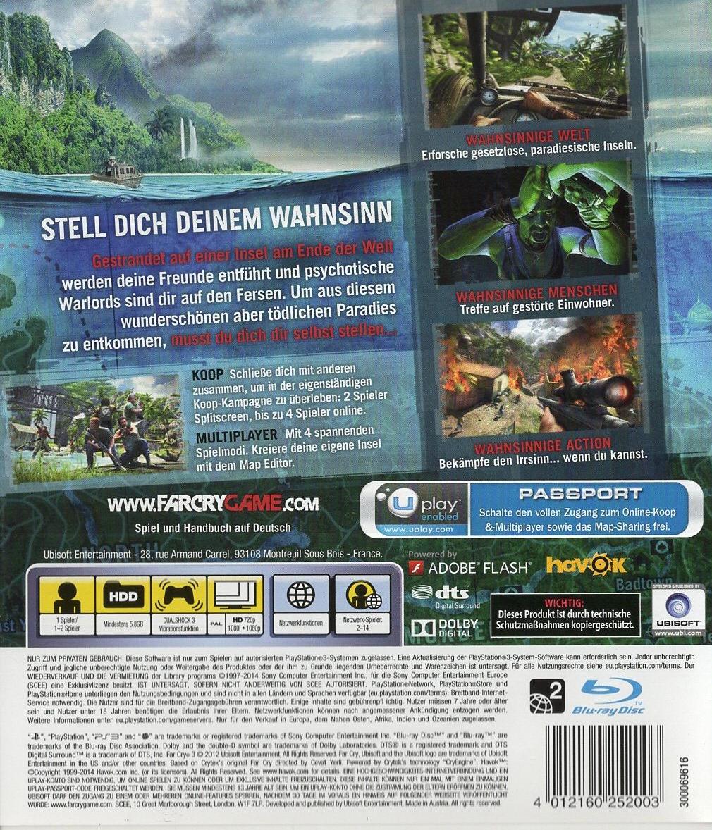 Far Cry 3 - PlayStation 3 Rückseite