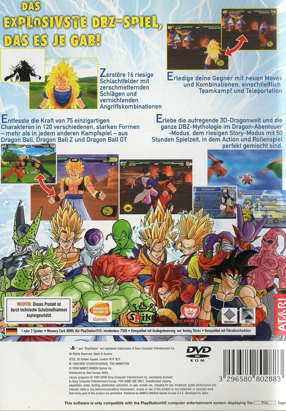 Dragon Ball Z: Budokai Tenkaichi 2 - PlayStation 2 Rückseite