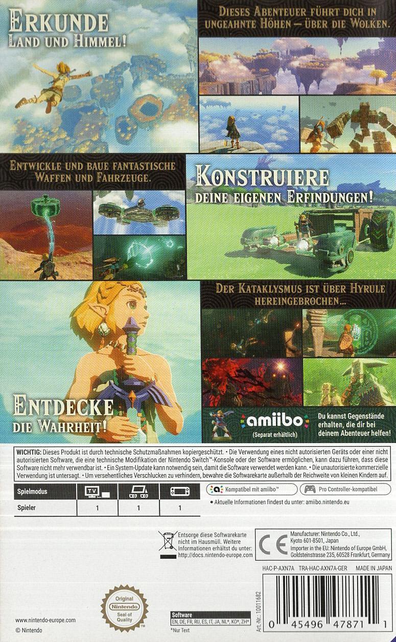 The Legend of Zelda: Tears of the Kingdom - Nintendo Switch Rückseite