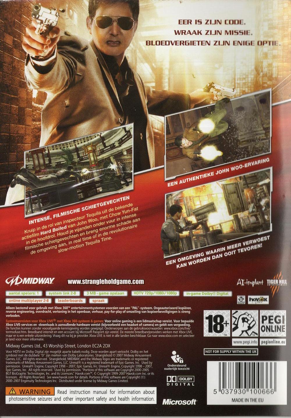 Stranglehold - Xbox 360 Rückseite