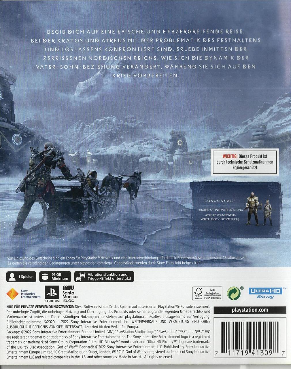 God of War Ragnarök - PlayStation 5 Rückseite