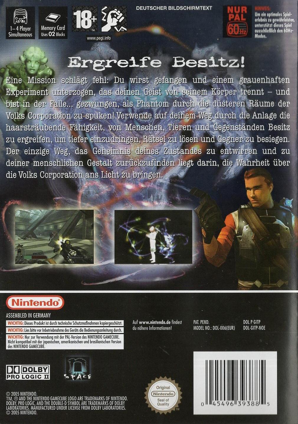 Geist - Nintendo GameCube Rückseite