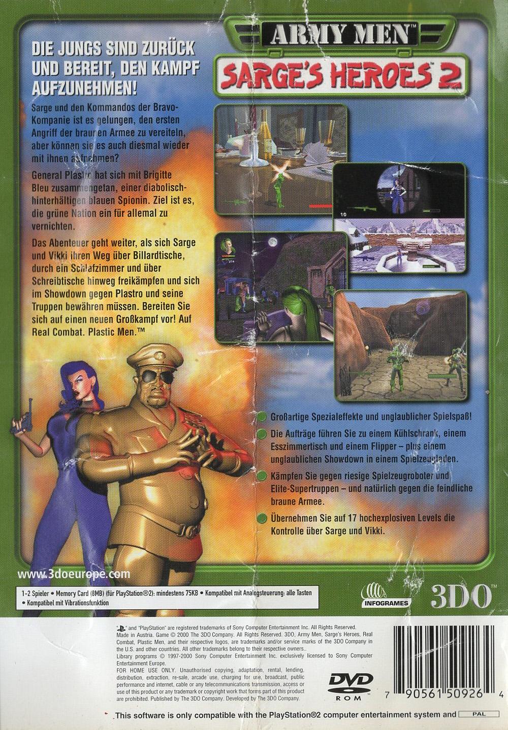 Army Men: Sarge's Heroes 2 - PlayStation 2 Rückseite