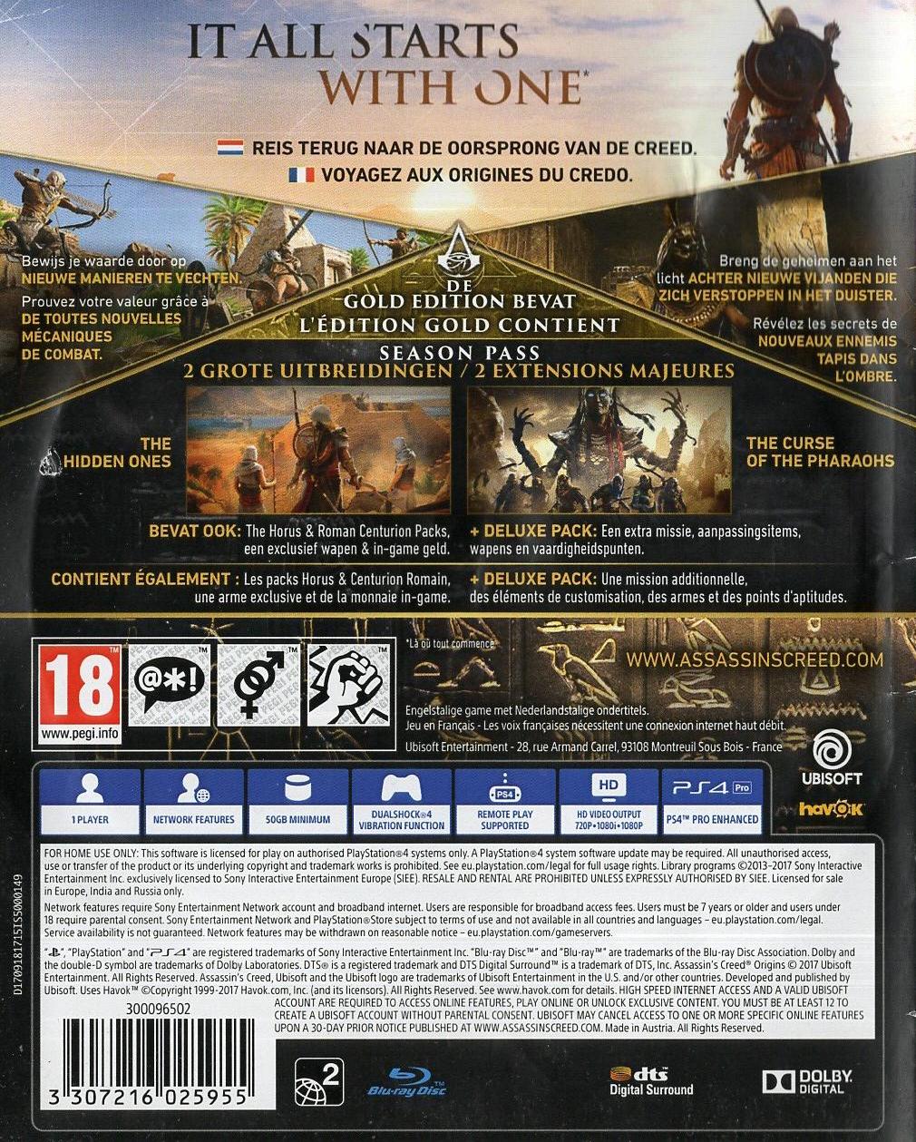 Assassin's Creed Origins - PlayStation 4 Rückseite