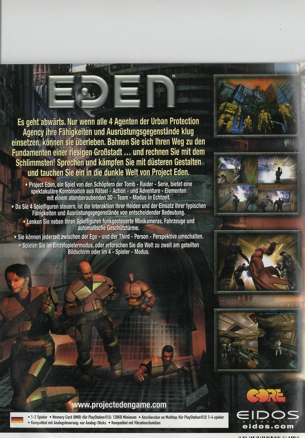 Project Eden - PlayStation 2 Rückseite