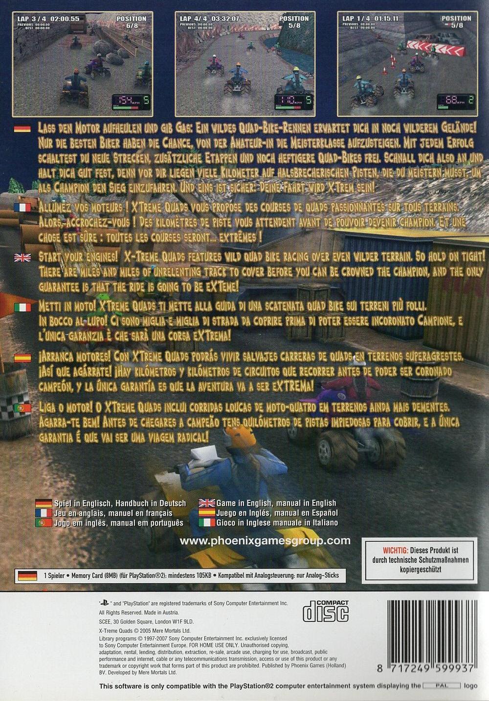X-Treme Quads - PlayStation 2 Rückseite