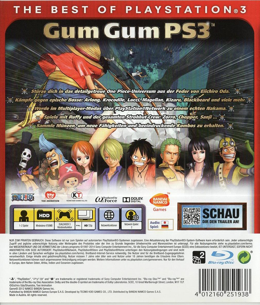 One Piece: Pirate Warriors - PlayStation 3 Rückseite