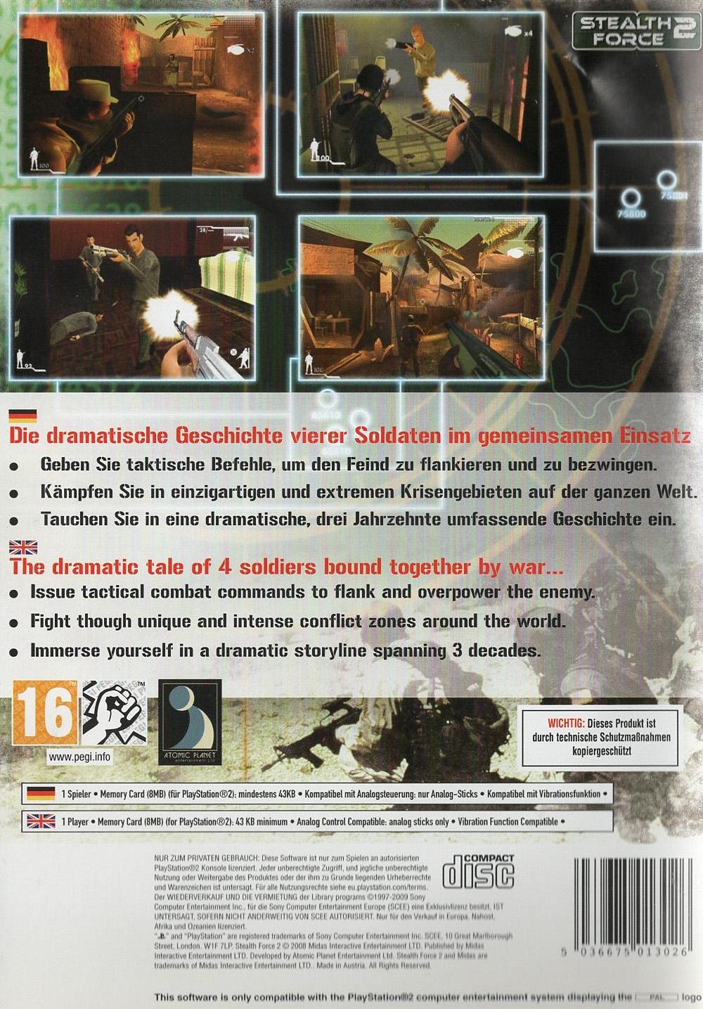 Stealth Force 2 - PlayStation 2 Rückseite