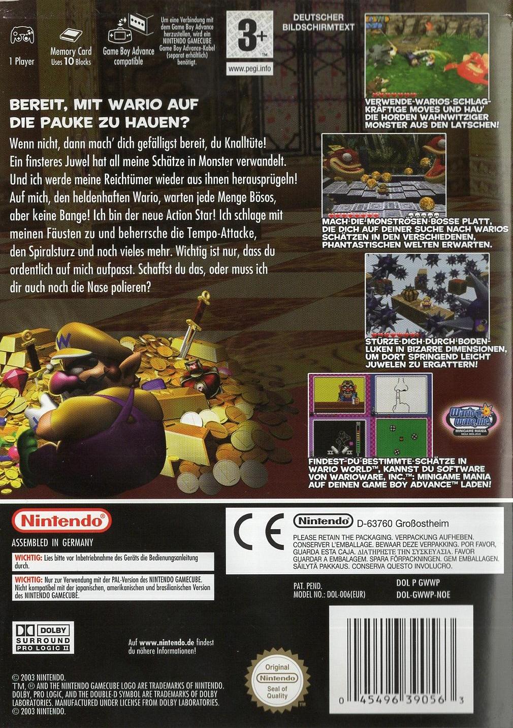 Wario World - Nintendo GameCube Rückseite