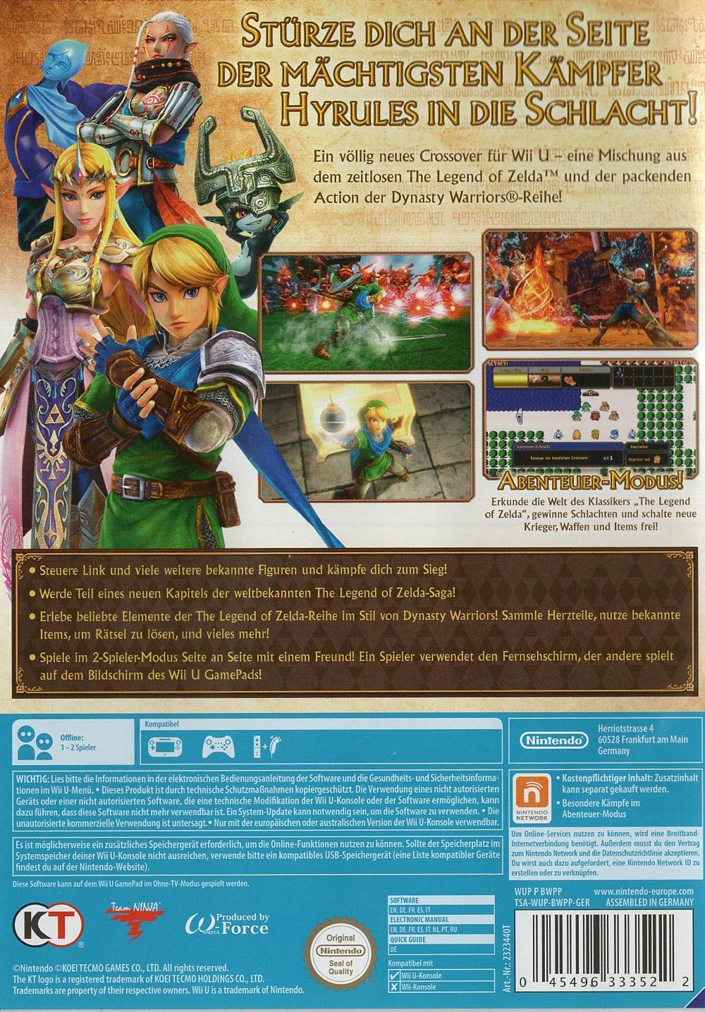 Hyrule Warriors - Nintendo Wii U Rückseite