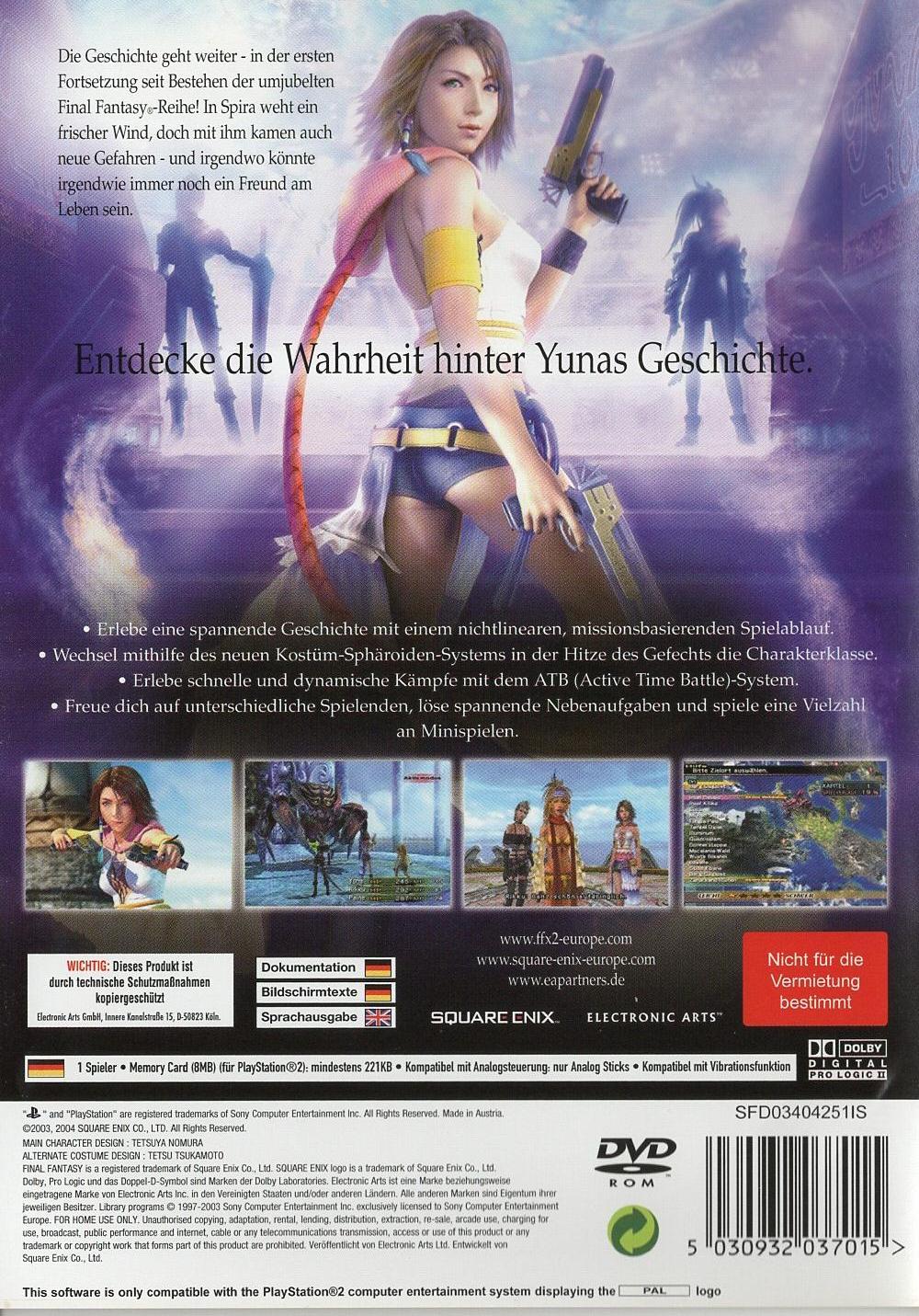 Final Fantasy X-2 - PlayStation 2 Rückseite