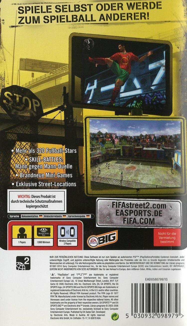 FIFA Street 2 - PlayStation Portable Rückseite