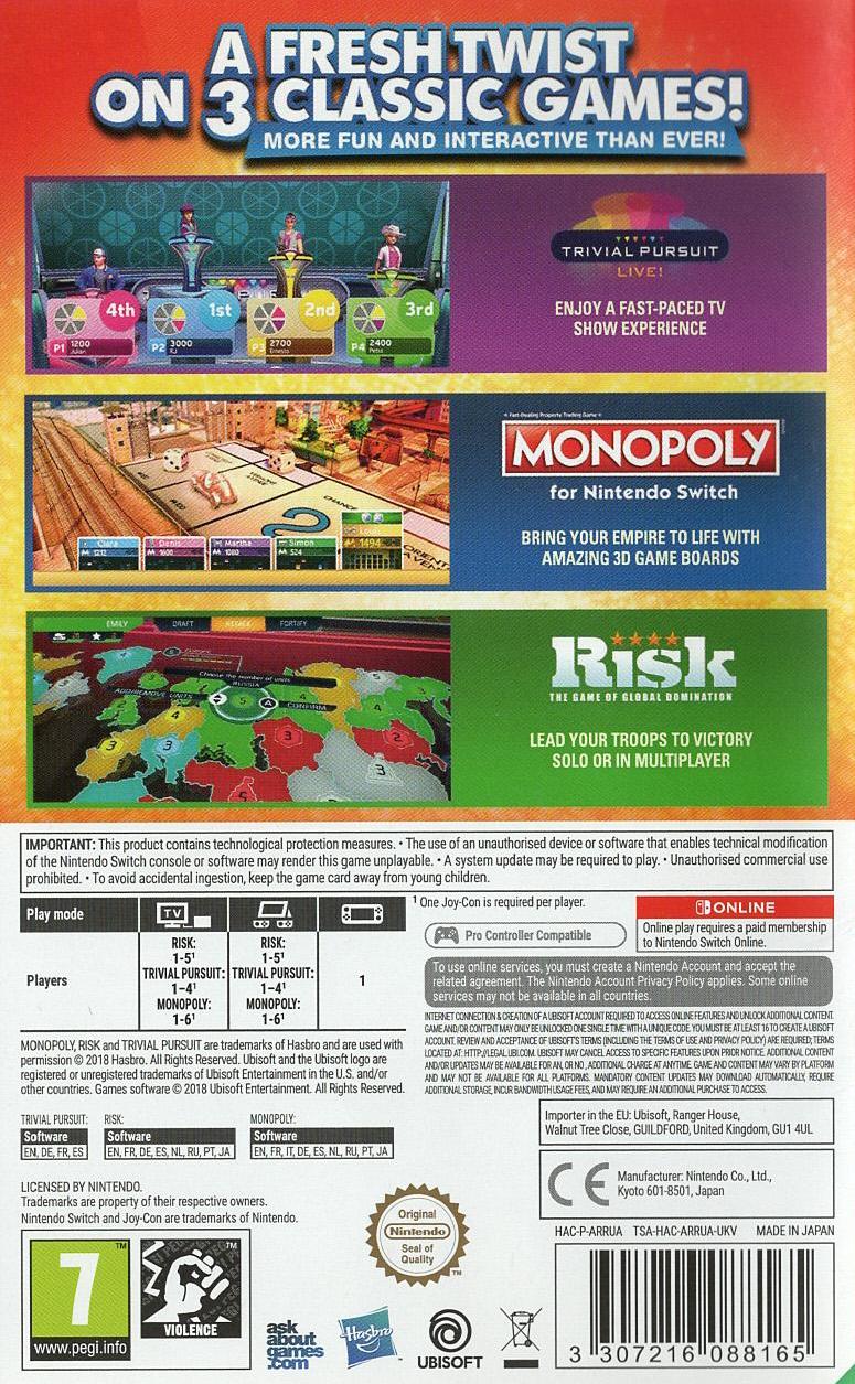 Hasbro Game Night for Nintendo Switch - Nintendo Switch Rückseite