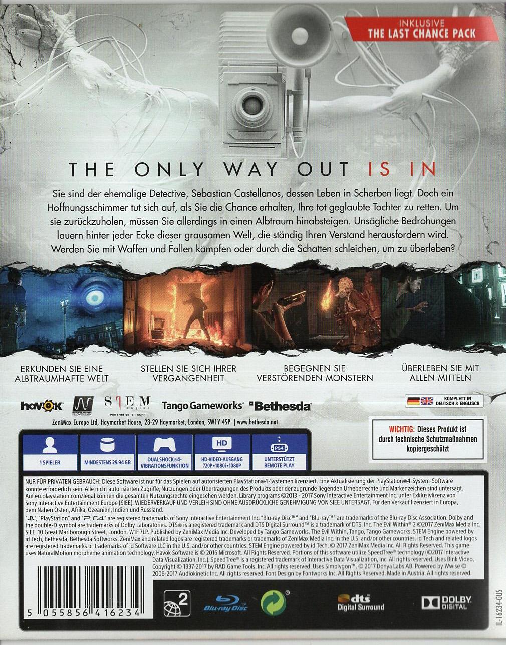 The Evil Within 2 - PlayStation 4 Rückseite