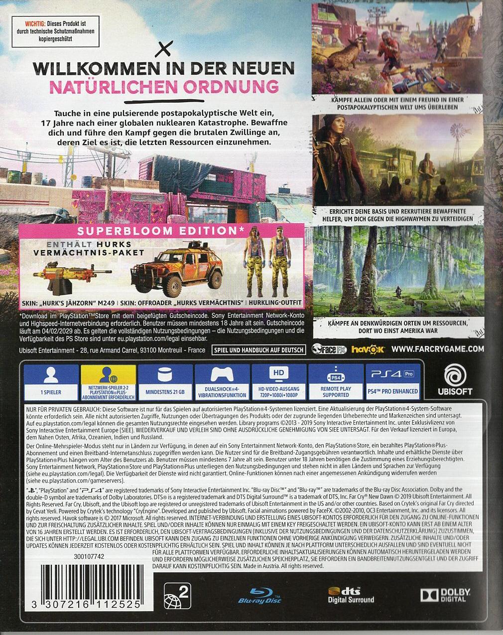 Far Cry New Dawn - PlayStation 4 Rückseite