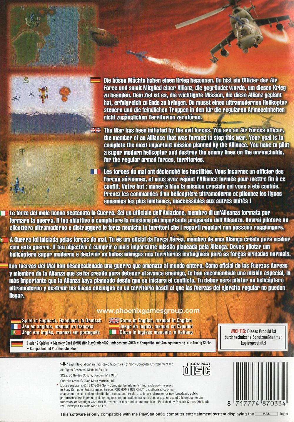 Guerrilla Strike - PlayStation 2 Rückseite