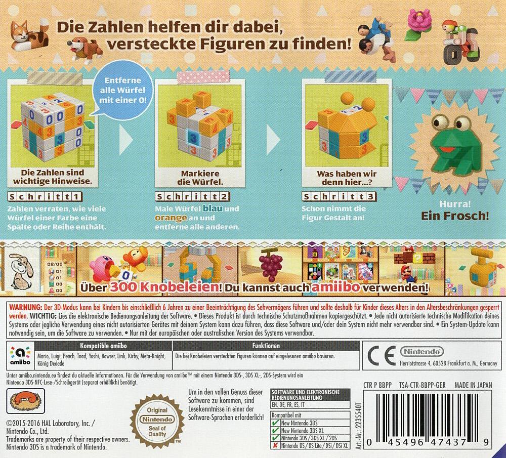 Picross 3D: Round 2 - Nintendo 3DS Rückseite