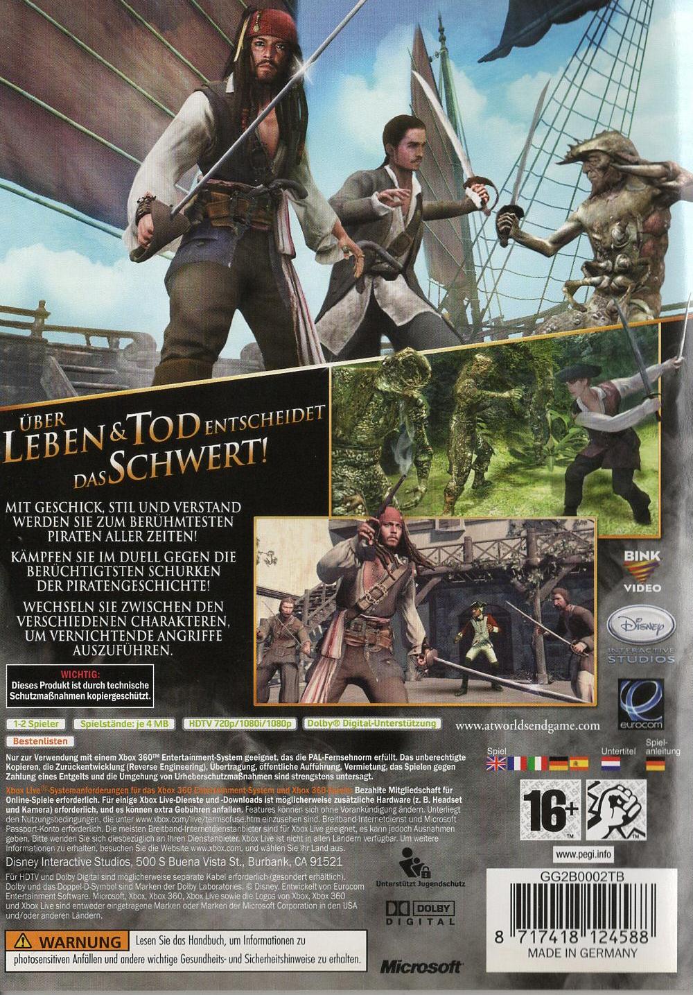 Pirates of the Caribbean: Am Ende der Welt - Xbox 360 Rückseite