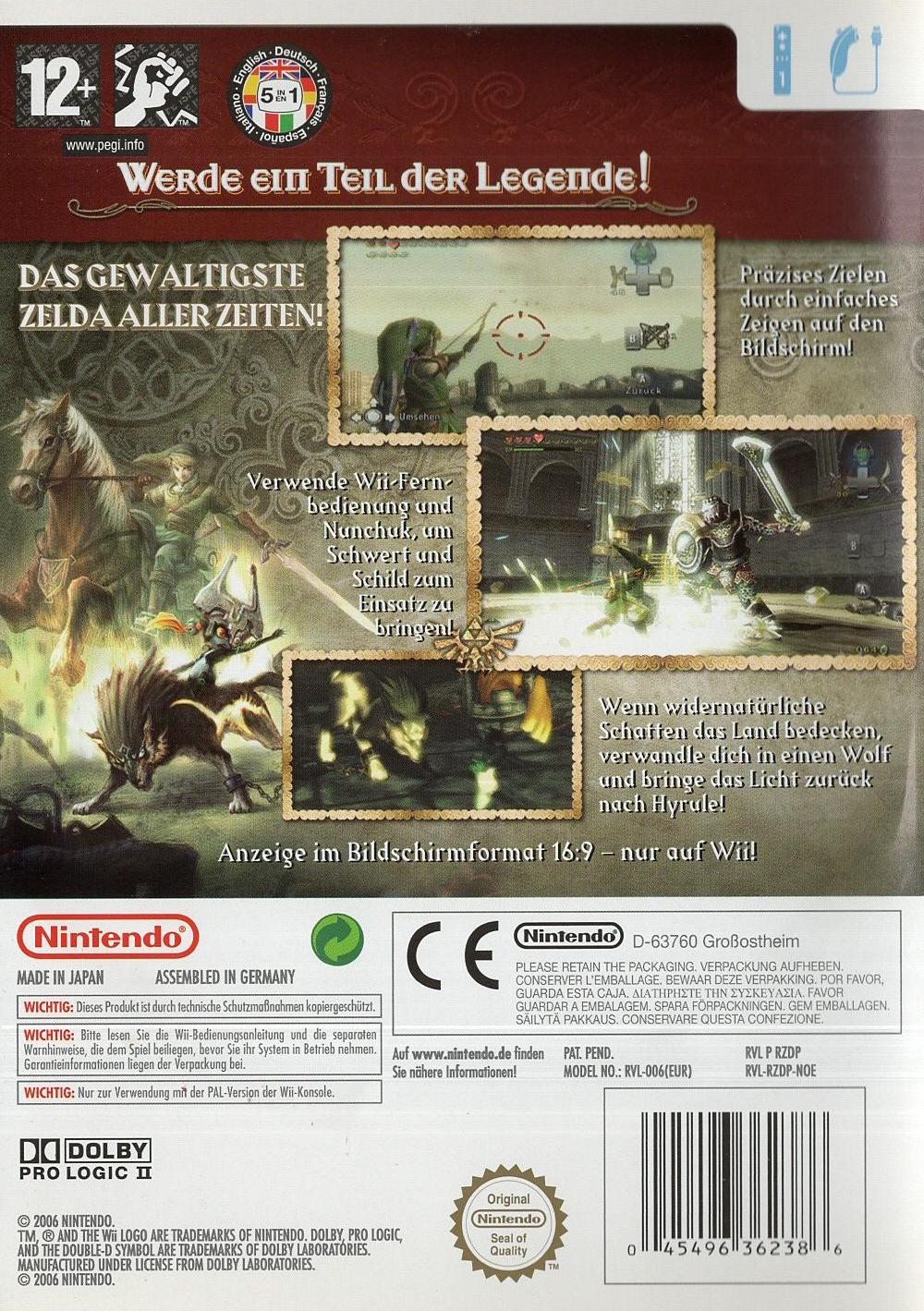The Legend of Zelda: Twilight Princess - Nintendo Wii Rückseite