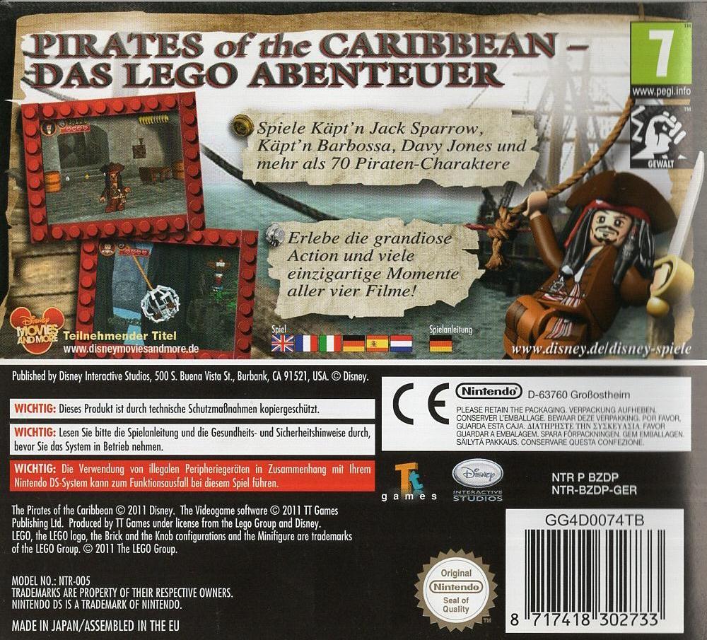 LEGO Pirates of the Caribbean: Das Videospiel - Nintendo DS Rückseite