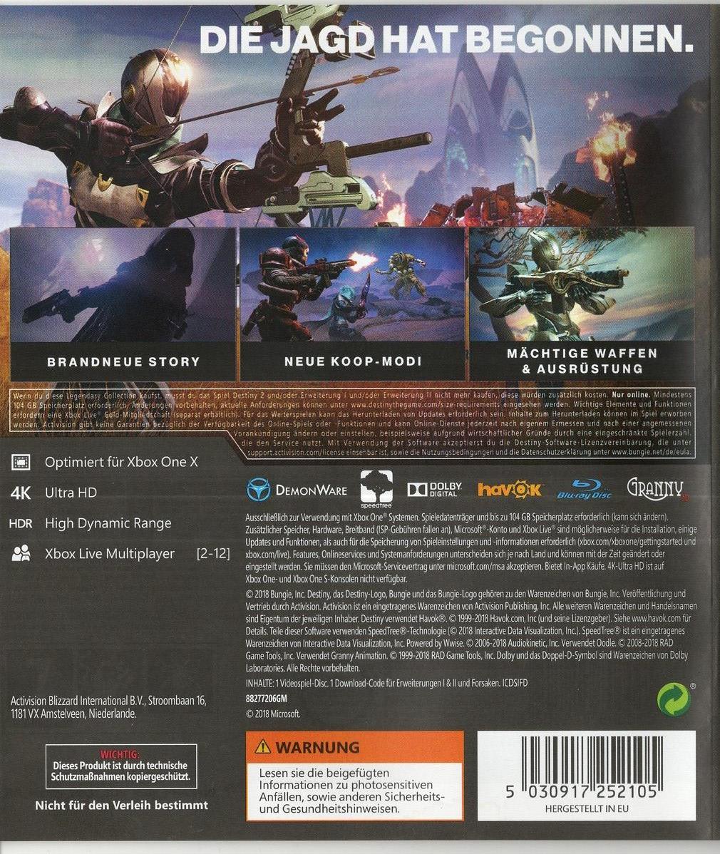 Destiny 2: Forsaken - Legendary Collection - Xbox One Rückseite