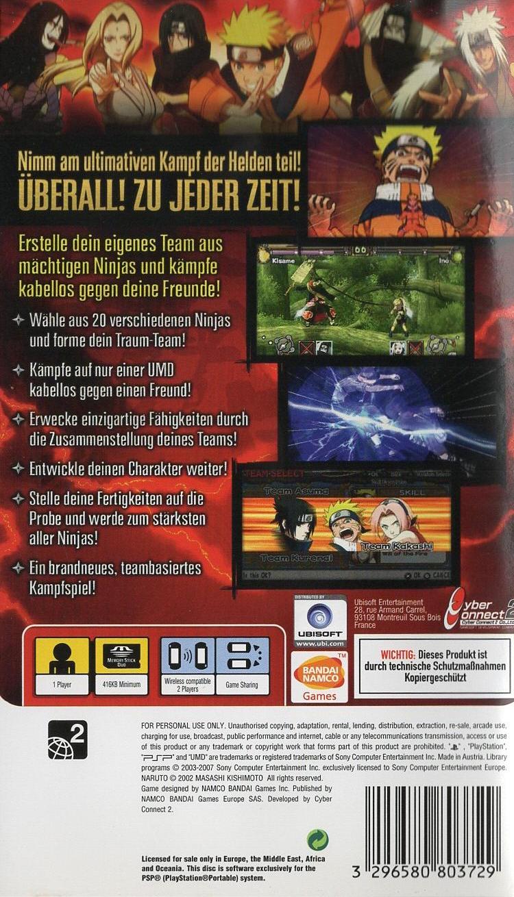 Naruto Ultimate Ninja Heroes - PlayStation Portable Rückseite