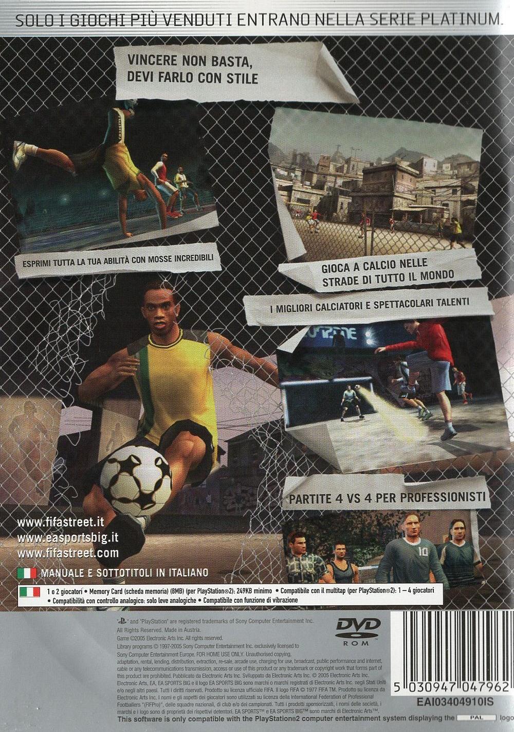 FIFA Street - PlayStation 2 Rückseite
