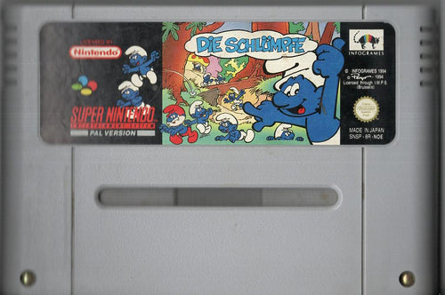Die Schlümpfe - Super Nintendo - Modul Vorderseite