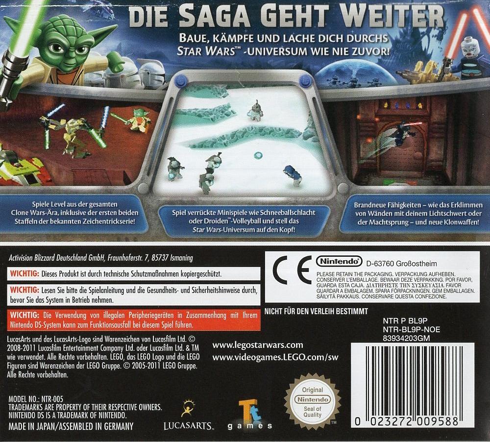 LEGO Star Wars III: The Clone Wars - Nintendo DS Rückseite