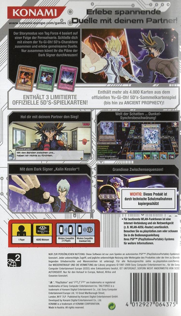 Yu-Gi-Oh! 5D's Tag Force 4 - PlayStation Portable Rückseite