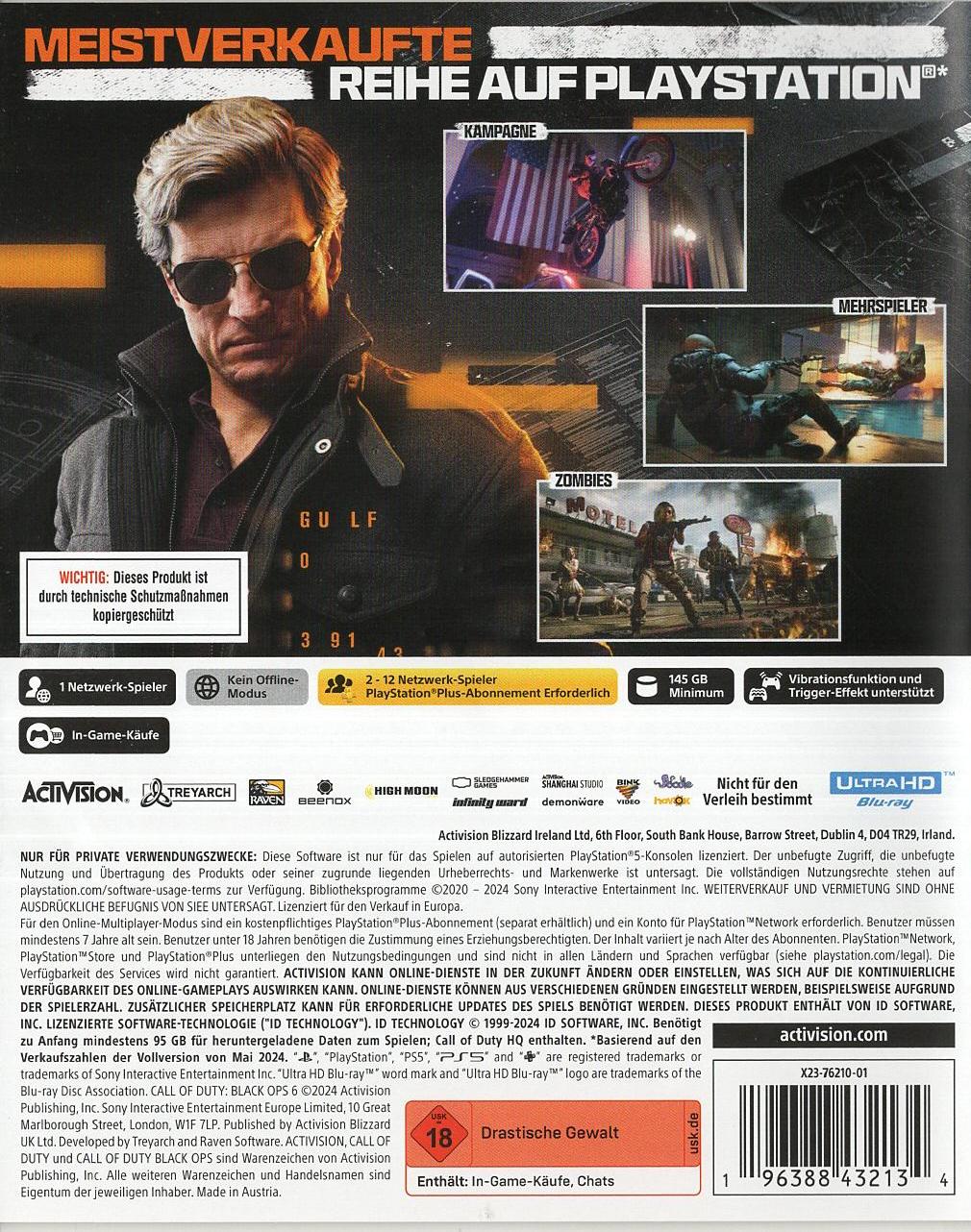 Call of Duty: Black Ops 6 - PlayStation 5 Rückseite