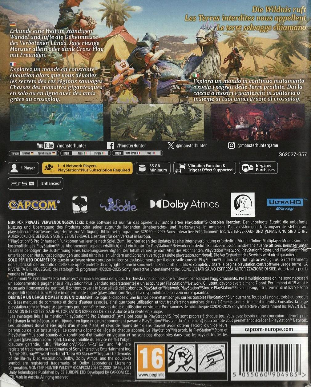 Monster Hunter Wilds - PlayStation 5 Rückseite