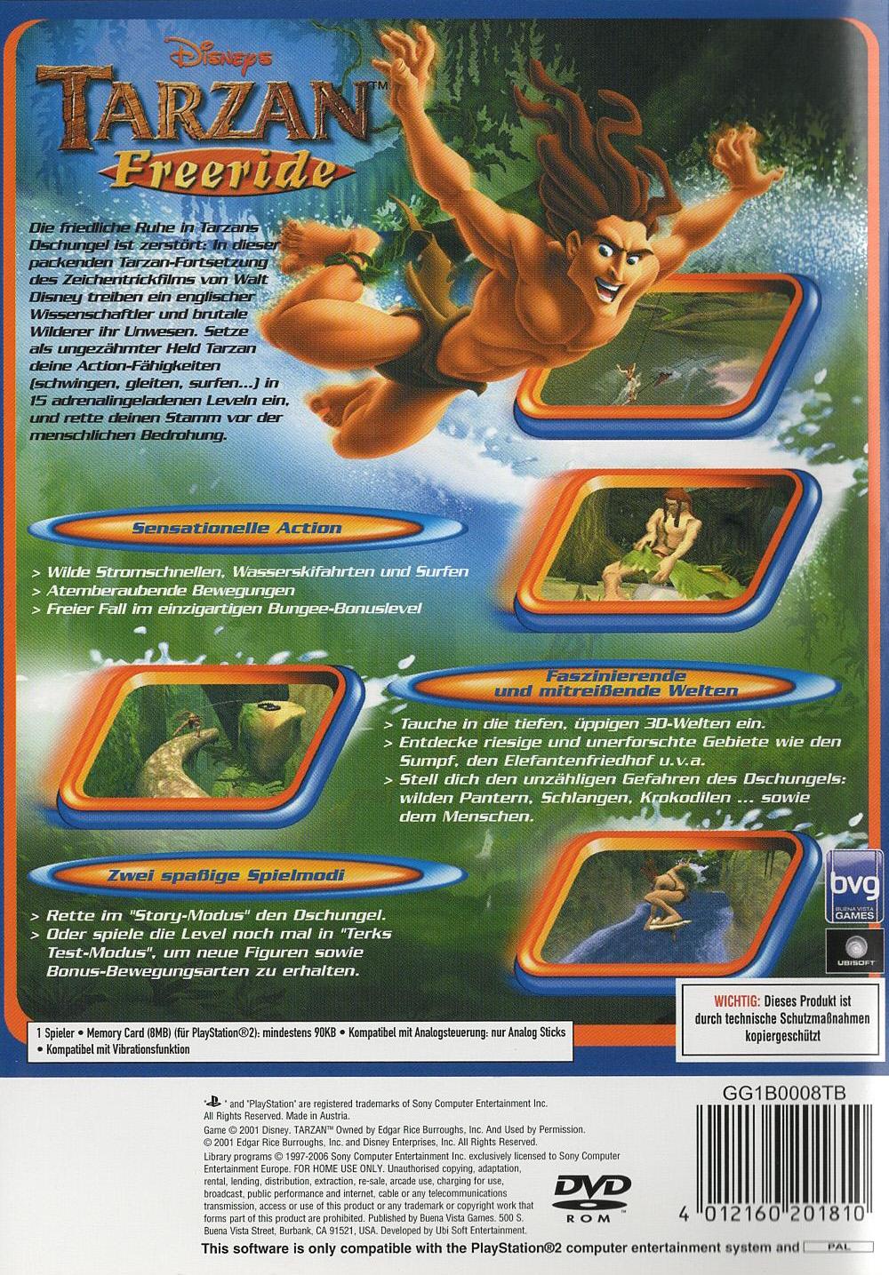Disney's Tarzan Freeride - PlayStation 2 Rückseite