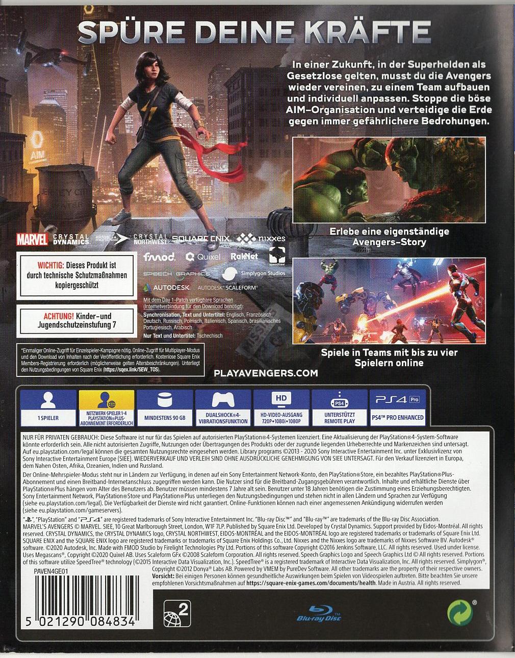 Marvel's Avengers - PlayStation 4 Rückseite