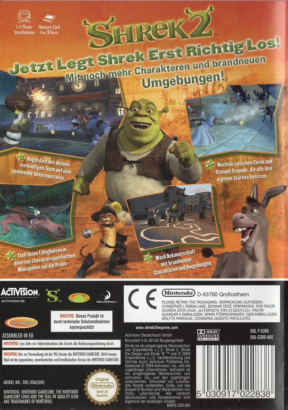 Shrek 2 - Nintendo GameCube Rückseite